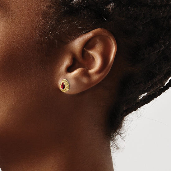 Pear Gemstone Post Earrings
