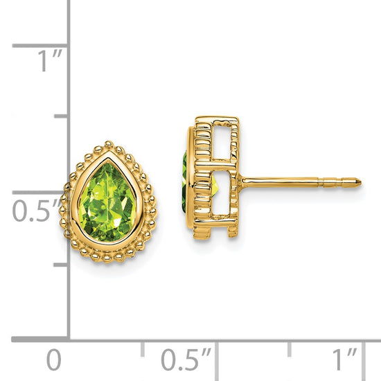 Pear Gemstone Post Earrings