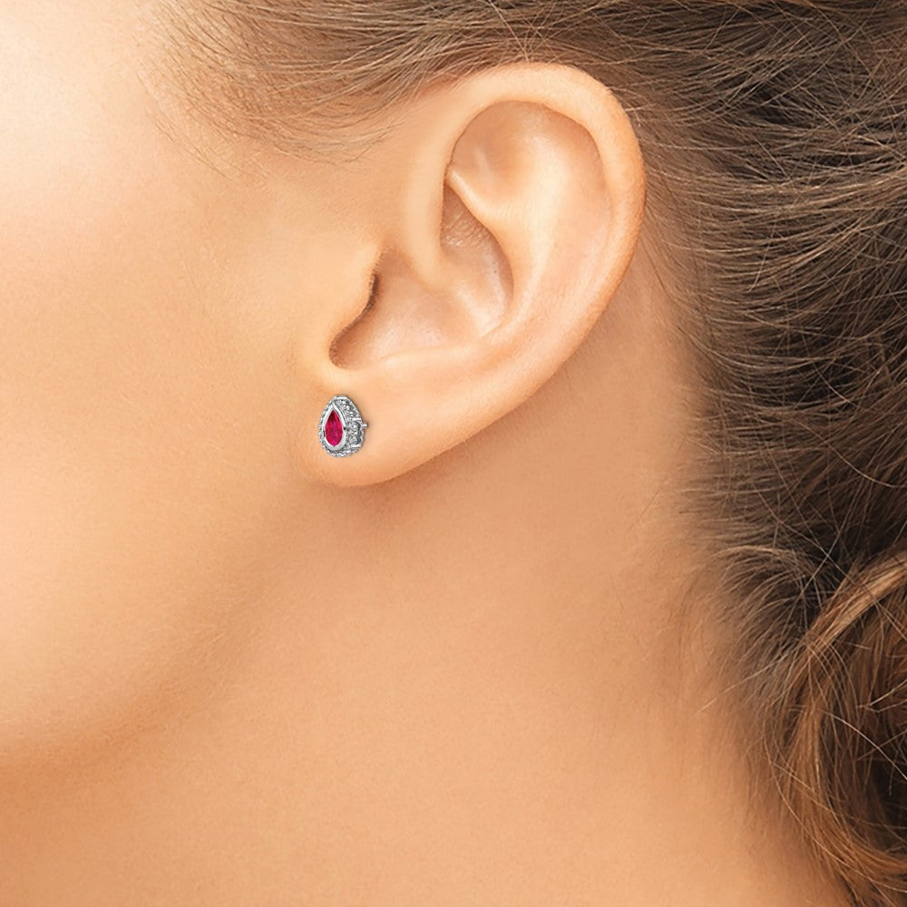 Pear Gemstone Post Earrings
