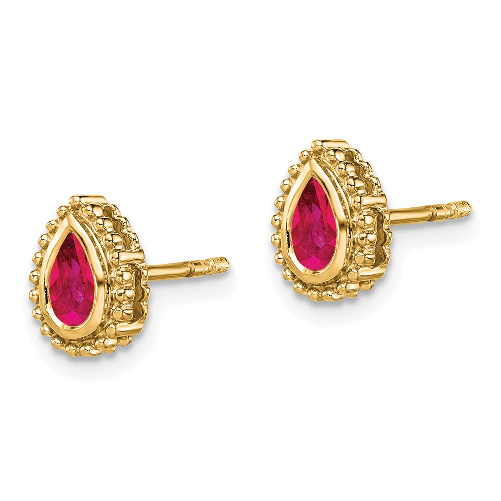 Pear Gemstone Post Earrings