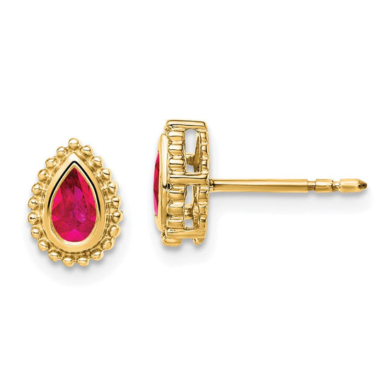 Pear Gemstone Post Earrings