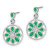 Gemstone & Diamond Floral Dangle Earrings