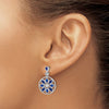 Gemstone & Diamond Floral Dangle Earrings