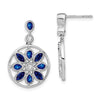 Gemstone & Diamond Floral Dangle Earrings