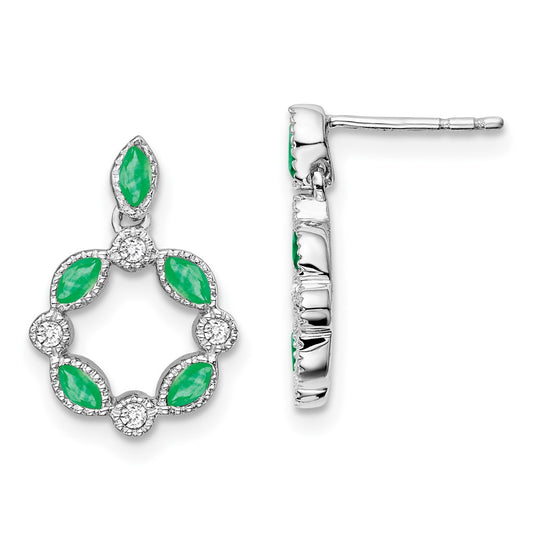 Gemstone & Diamond Dangle Earrings