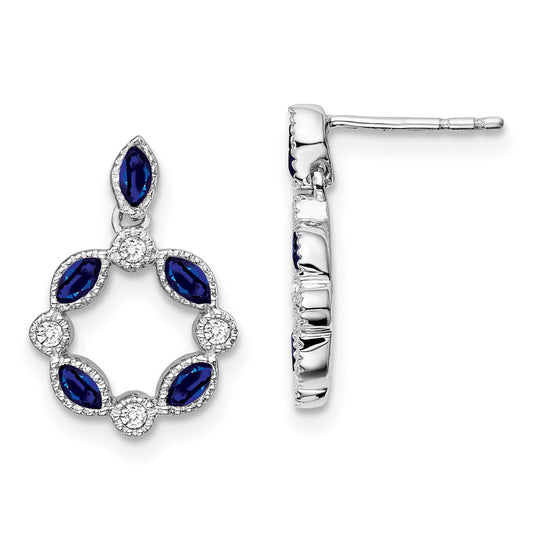 Gemstone & Diamond Dangle Earrings
