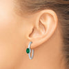 Gemstone and Diamond J-Hoop Earrings