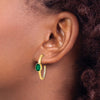 Gemstone and Diamond J-Hoop Earrings