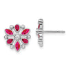 Gemstone and Diamond Post Earrings