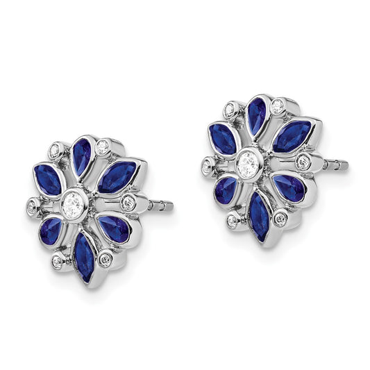 Gemstone and Diamond Post Earrings