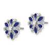 14k White Gold Marquise and Pear Sapphire and Diamond Post Earrings