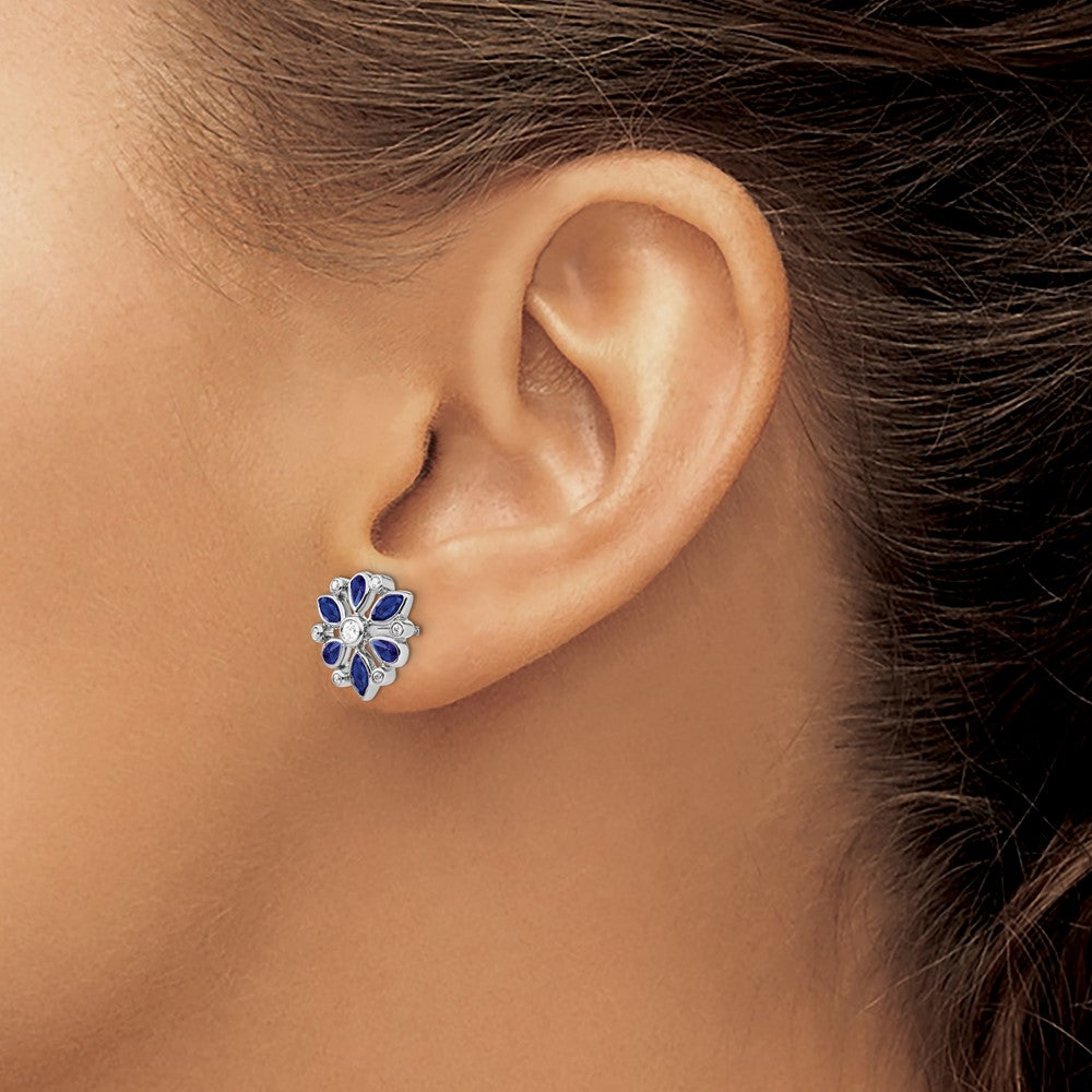 Gemstone and Diamond Post Earrings