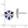 14k White Gold Marquise and Pear Sapphire and Diamond Post Earrings