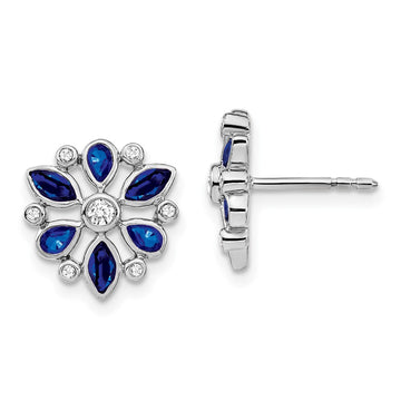 Gemstone and Diamond Post Earrings