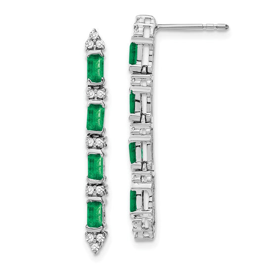 Gemstone & Diamond 4-Stone Dangle Earrings