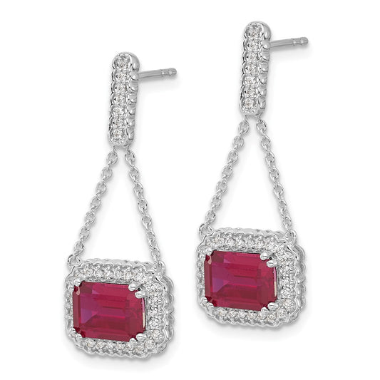 Gemstone & Diamond Dangle Earrings