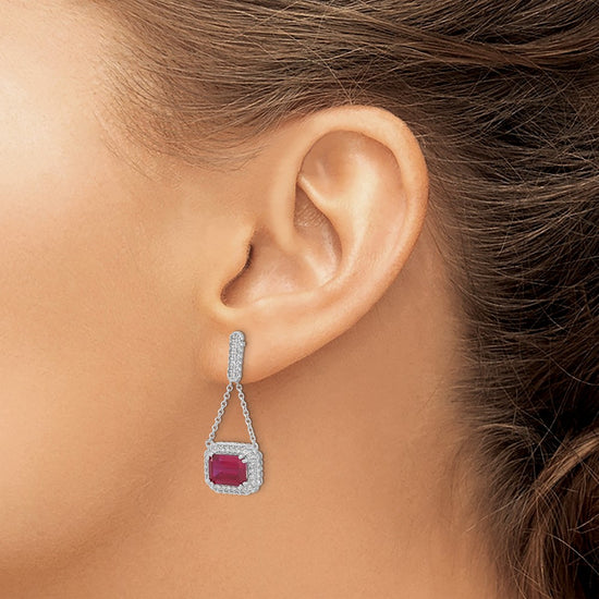 Gemstone & Diamond Dangle Earrings