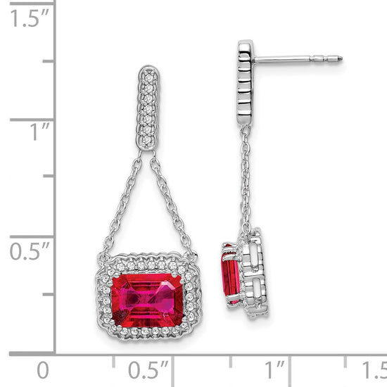 Gemstone & Diamond Dangle Earrings