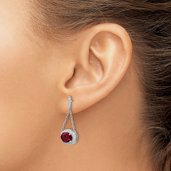 Gemstone & Diamond Dangle Earrings