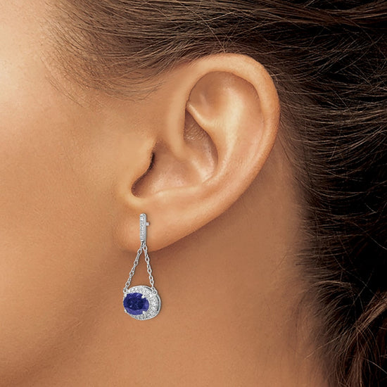 Gemstone & Diamond Dangle Earrings