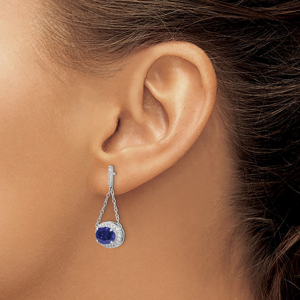Gemstone & Diamond Dangle Earrings