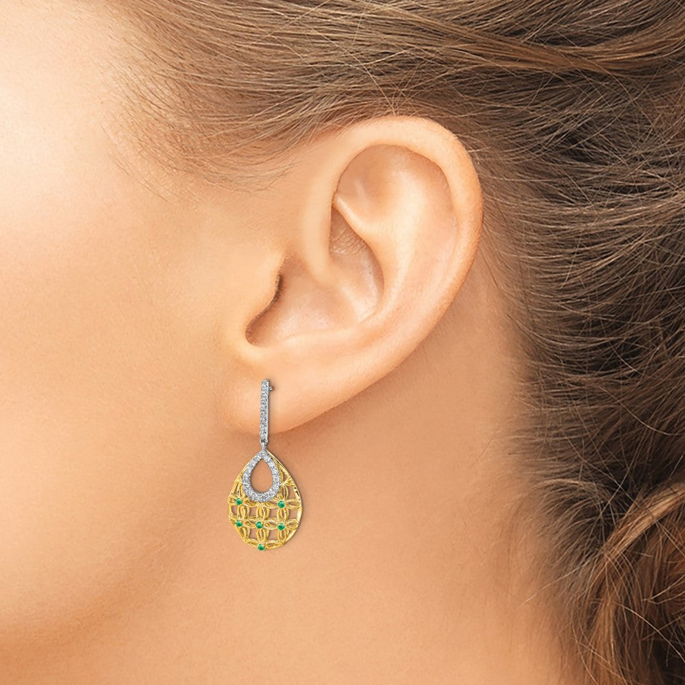 Gemstone & Diamond Dangle Earrings