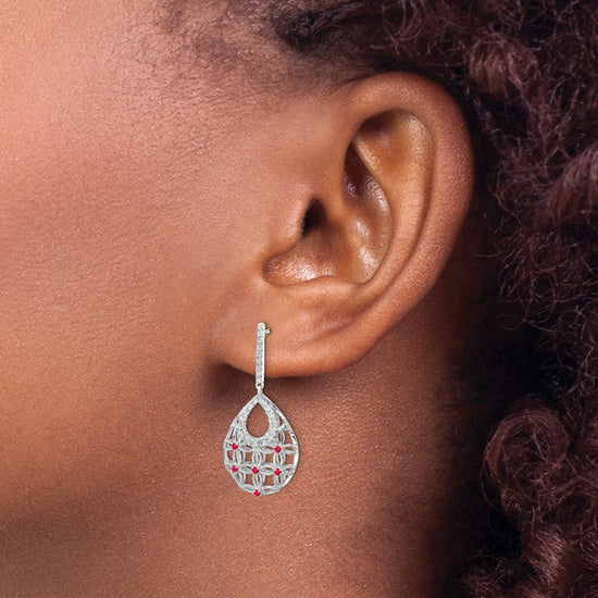 Gemstone & Diamond Dangle Earrings