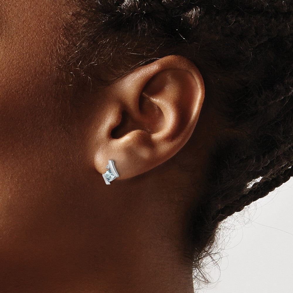 Cushion Gemstone & Diamond Earrings
