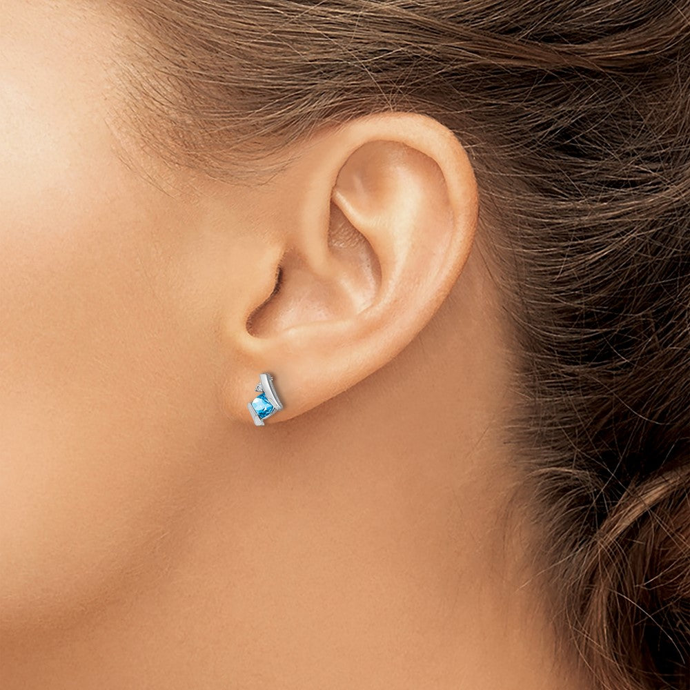 Cushion Gemstone & Diamond Earrings