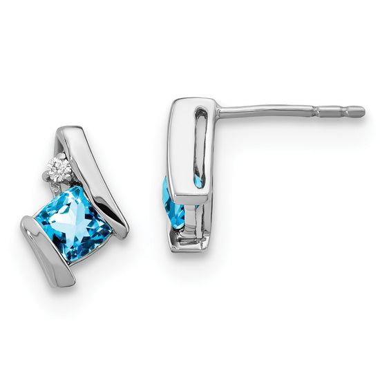 Cushion Gemstone & Diamond Earrings