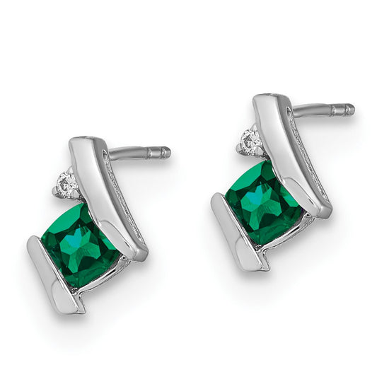 Cushion Gemstone & Diamond Earrings