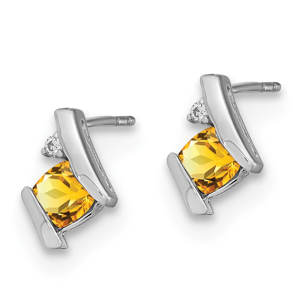 Cushion Gemstone & Diamond Earrings