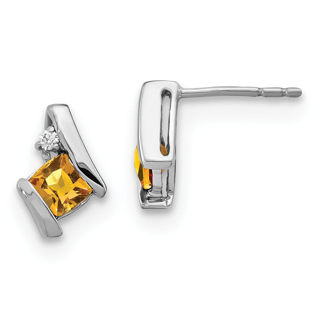 Cushion Gemstone & Diamond Earrings