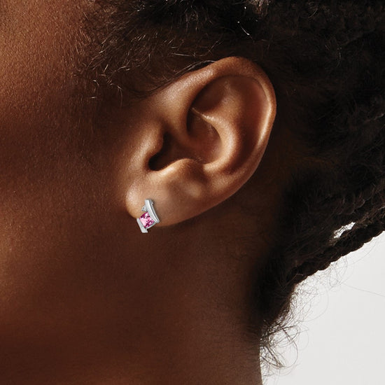 Cushion Gemstone & Diamond Earrings