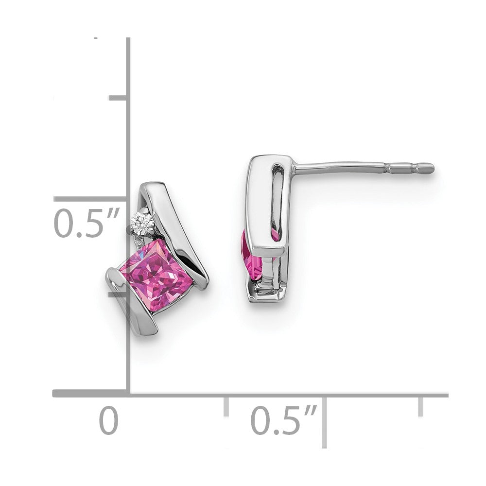 Cushion Gemstone & Diamond Earrings