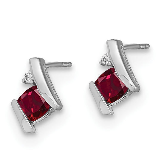 Cushion Gemstone & Diamond Earrings