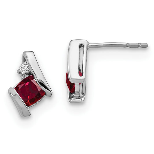 Cushion Gemstone & Diamond Earrings