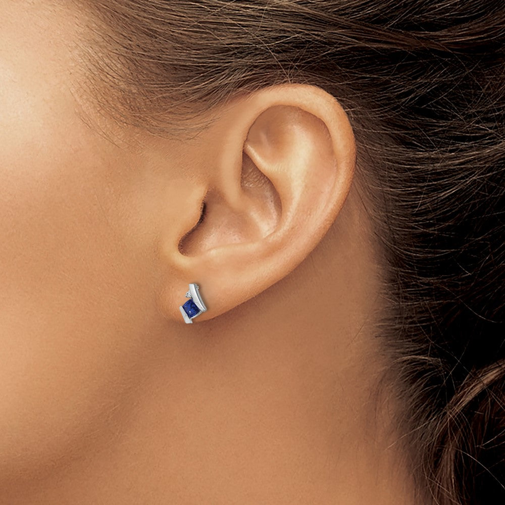 Cushion Gemstone & Diamond Earrings