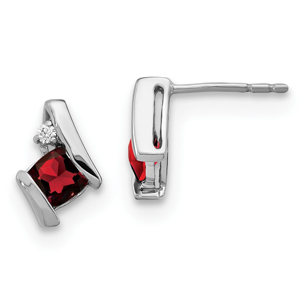 Cushion Gemstone & Diamond Earrings