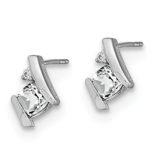 Cushion Gemstone & Diamond Earrings