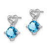 Gemstone & Diamond Heart Earrings
