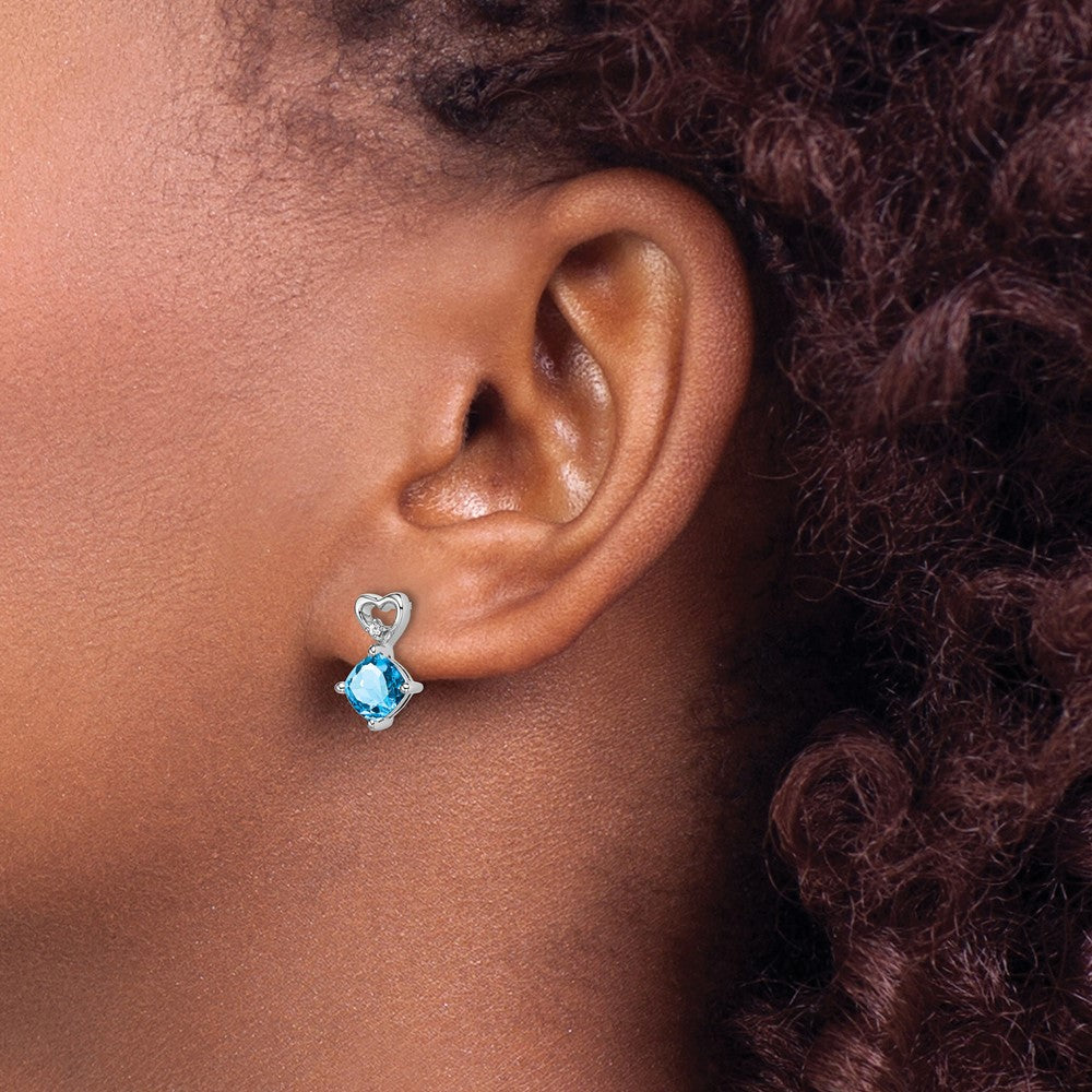 Gemstone & Diamond Heart Earrings
