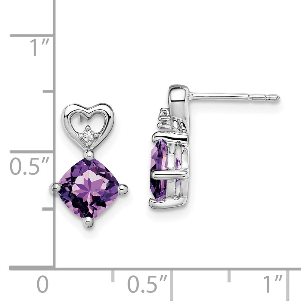 Gemstone & Diamond Heart Earrings