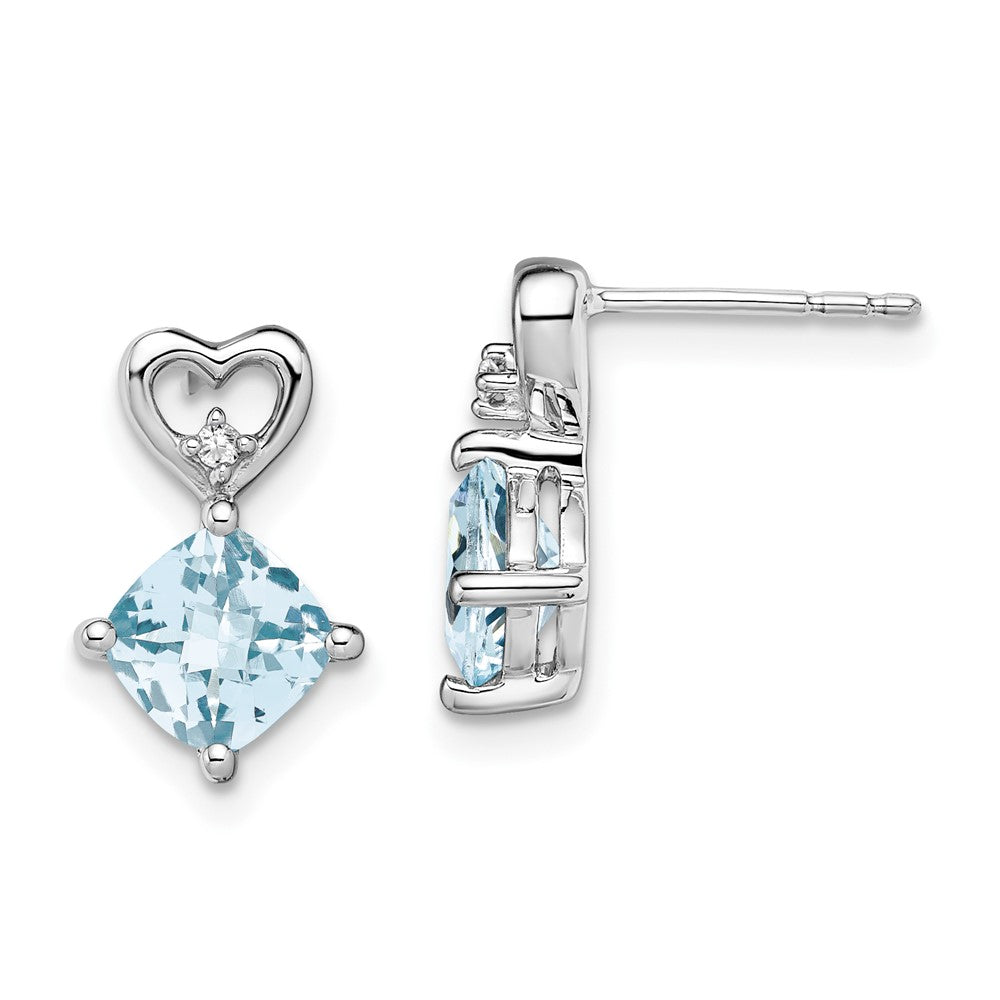 Gemstone & Diamond Heart Earrings