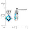 Gemstone & Diamond Heart Earrings