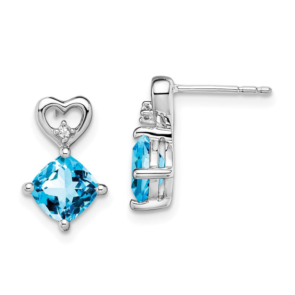 Gemstone & Diamond Heart Earrings