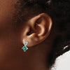 Gemstone & Diamond Heart Earrings