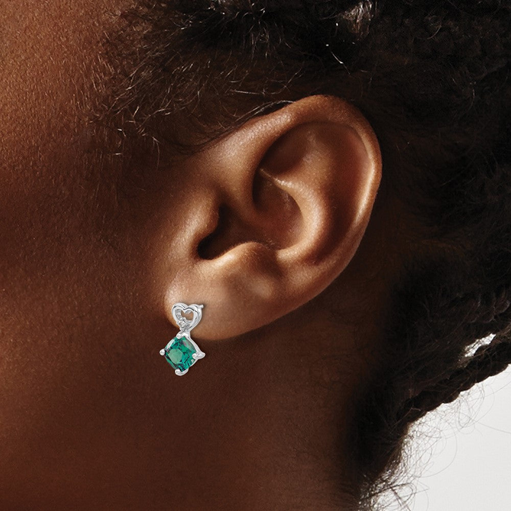 Gemstone & Diamond Heart Earrings
