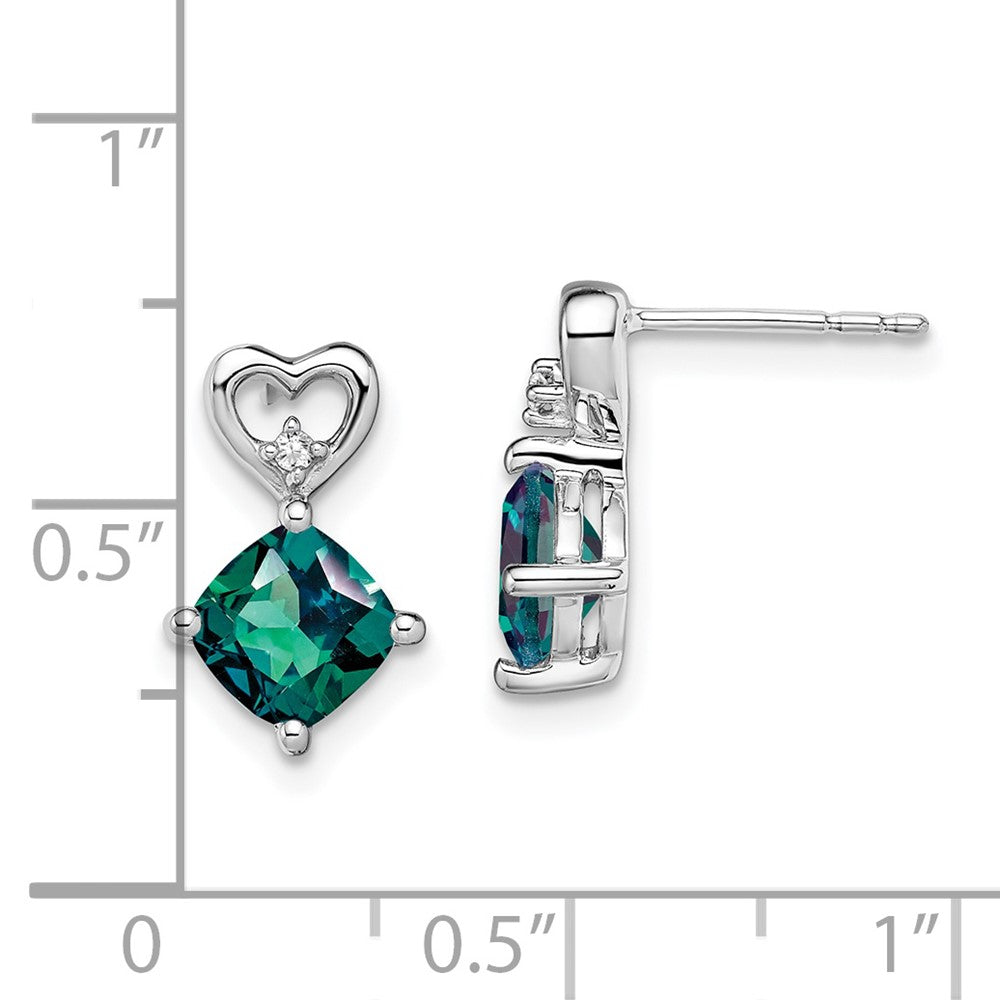 Gemstone & Diamond Heart Earrings