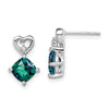 Gemstone & Diamond Heart Earrings